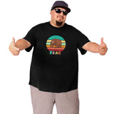 Vintage Retro Sunset Bear Big Size Men's T-shirt