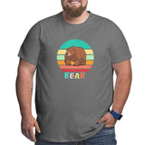 Vintage Retro Sunset Bear Big Size Men's T-shirt