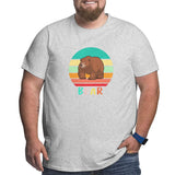 Vintage Retro Sunset Bear Big Size Men's T-shirt
