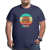 Vintage Retro Sunset Bear Big Size Men's T-shirt