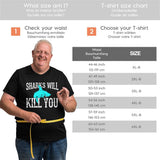 Vintage Sharks Will Kill You Funny Sarcasm Big Size Men's T-shirt