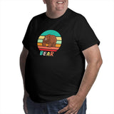 Vintage Retro Sunset Bear Big Size Men's T-shirt
