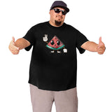 Kawaii Funny Watermelon Fruit Big Size Men's T-shirt