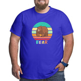 Vintage Retro Sunset Bear Big Size Men's T-shirt