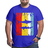 Vintage Ocean Shark Mother And Child Big Size Men's T-shirt