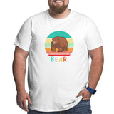 Vintage Retro Sunset Bear Big Size Men's T-shirt