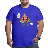 Kawaii Funny Watermelon Fruit Big Size Men's T-shirt