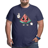 Kawaii Funny Watermelon Fruit Big Size Men's T-shirt