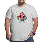 Kawaii Funny Watermelon Fruit Big Size Men's T-shirt