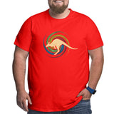 Kangaroo Jumping Swirl Big Size Men's T-shirt