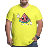 Kawaii Funny Watermelon Fruit Big Size Men's T-shirt