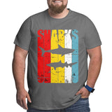 Vintage Ocean Shark Mother And Child Big Size Men's T-shirt