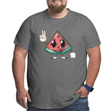 Kawaii Funny Watermelon Fruit Big Size Men's T-shirt