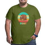 Vintage Retro Sunset Bear Big Size Men's T-shirt