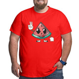 Kawaii Funny Watermelon Fruit Big Size Men's T-shirt