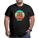 Vintage Retro Sunset Bear Big Size Men's T-shirt