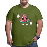 Kawaii Funny Watermelon Fruit Big Size Men's T-shirt