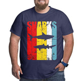 Vintage Ocean Shark Mother And Child Big Size Men's T-shirt