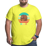 Vintage Retro Sunset Bear Big Size Men's T-shirt